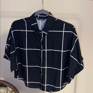 Crop plaid top short sleeve